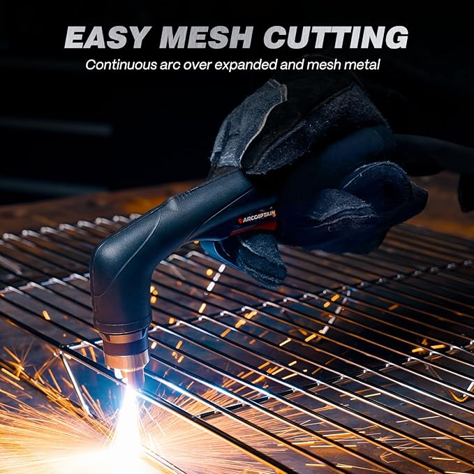 ARCCAPTAIN 55Amp Plasma Cutter, Blowback Non-HF Pilot Arc Plasma Cutting Machine, Large LED Display IGBT Inverter 110/220V Dual Voltage, 3/5" Clean Cut, Mesh Cutting, Rust Removal, PA PT Adjustable