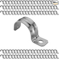 OhLectric 1 Hole 1/2 Inch Pipe Strap - Reinforced Rib for Extra Strength - Zinc-Plated Steel Pipe Strap Clamp for Rigid & IMC Conduit - Snap-On Installation - Pack of 100; OL-43046