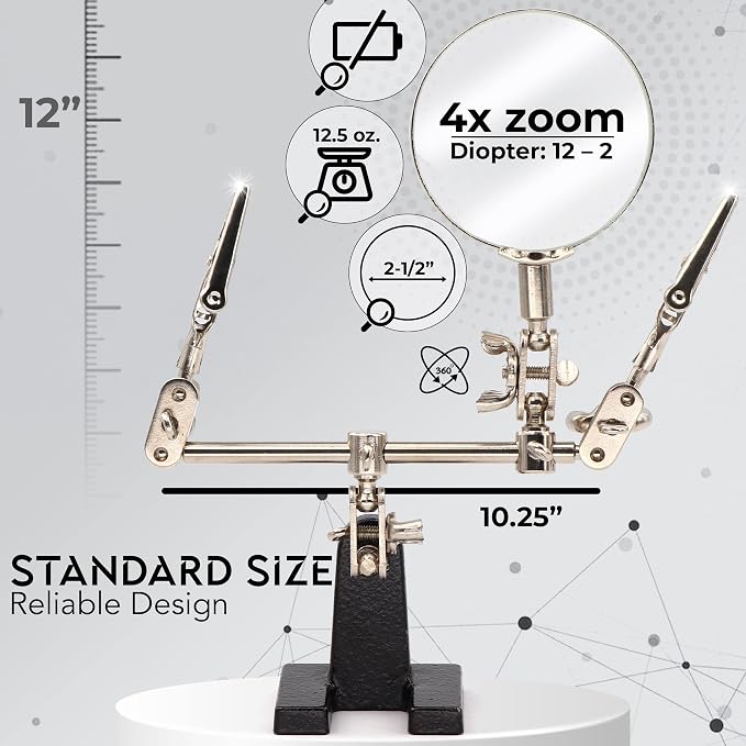 Ram-Pro Helping Hands Magnifier Glass Stand - Image 2
