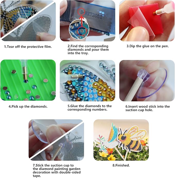 SWATOM 10PCS Diamond Art Kits for Adults for Garden Decor - Image 7