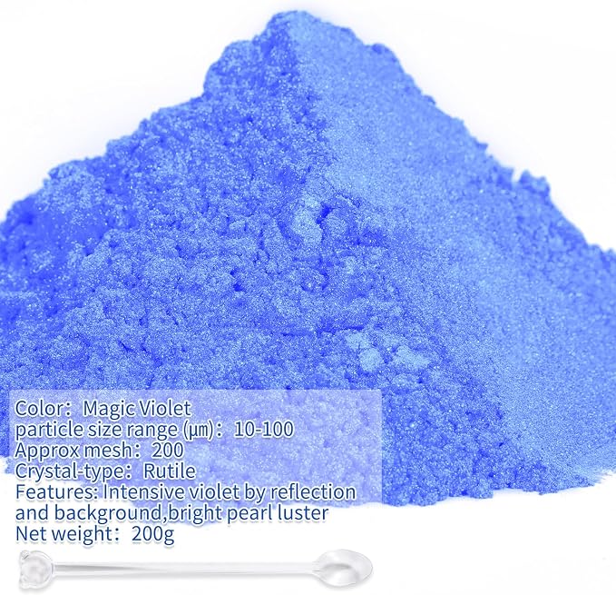 Mica Powder, 7.05OZ（200g）, Magic Violet Mica Powder Pigment - Image 2