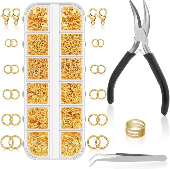Anezus 1200PCS Jump Rings for Jewelry Making Kit, Jewelry Making Supplies and by anezus