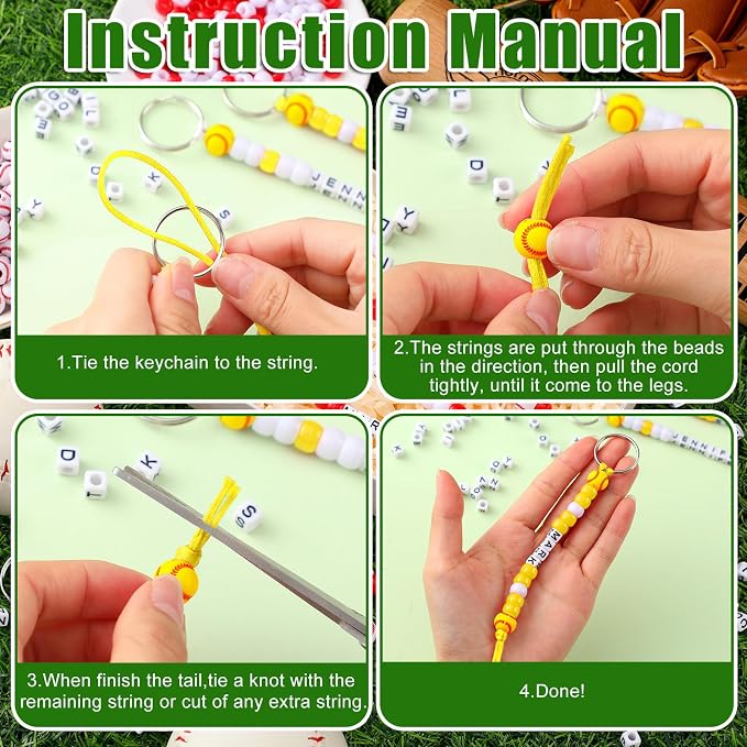 Landical 564 Pcs DIY Bead Keychain Kit Key Chain Making Craft Adjustable Letter - Image 2