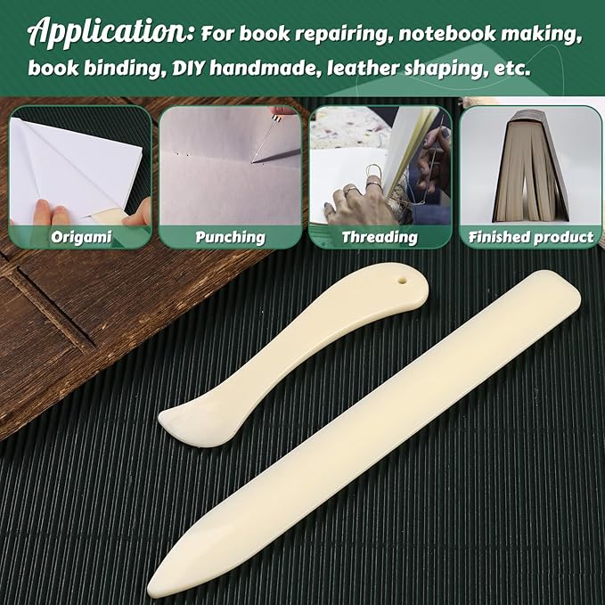 WONVOC Book Binding Kit, Book Making Kit, Bone Folder Tool for Paper Crafting, Awl Tool Bookbinding,Waxed Thread, Bookbinding Needles for DIY Bookbinding Crafts