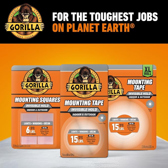 Gorilla Tough & Clear, Double Sided Mounting Tape, Weatherproof - Image 8