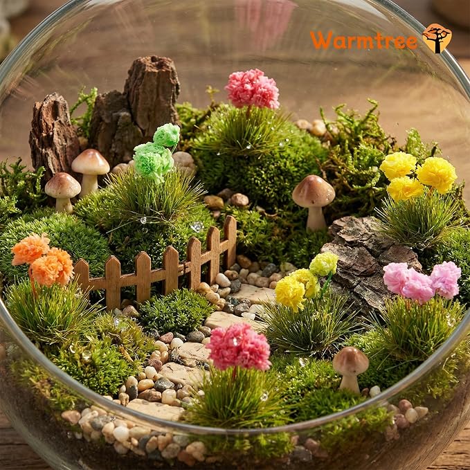 Warmtree 63 Pcs Miniature Colorful Flower Cluster DIY Static Grass Tufts Model - Image 5