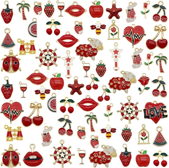 30pcs Mixed Enamel Charms Pendants by JulieWang-FortheLoveofHandmade