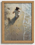 Framed Jesus Holding Woman Canvas Print Footprints in The Sand Wall Art Wood by YOXORDQwallart