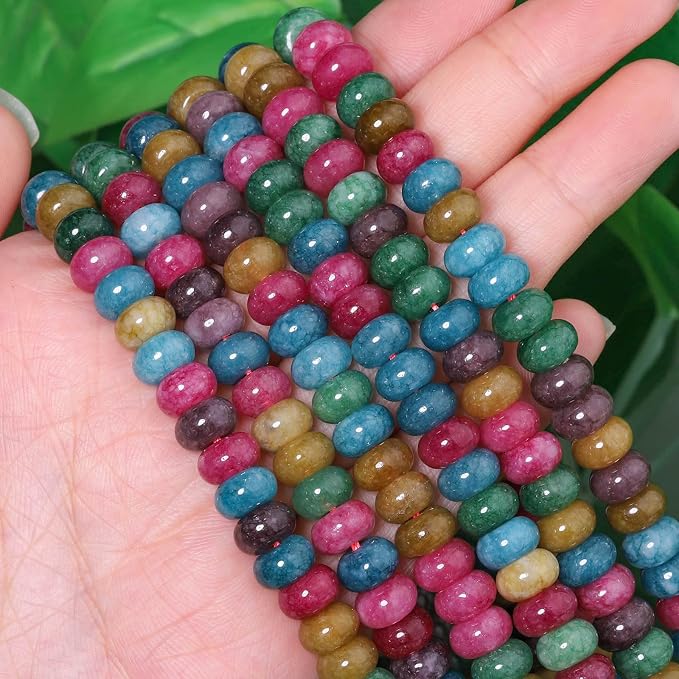 Songxi 5x8mm Natural Tourmaline Stone Rondelle Beads, Gemstone - Image 2