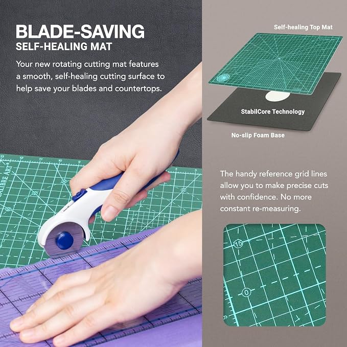 Calibre Art Rotating Self Healing Cutting Mat 14x14 - Image 3