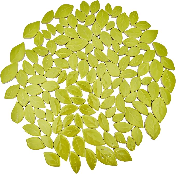 500g/1.1lb Leaf-Shaped Ceramic Mosaic Tiles, Ceramic Mosaic Pieces - Image 3