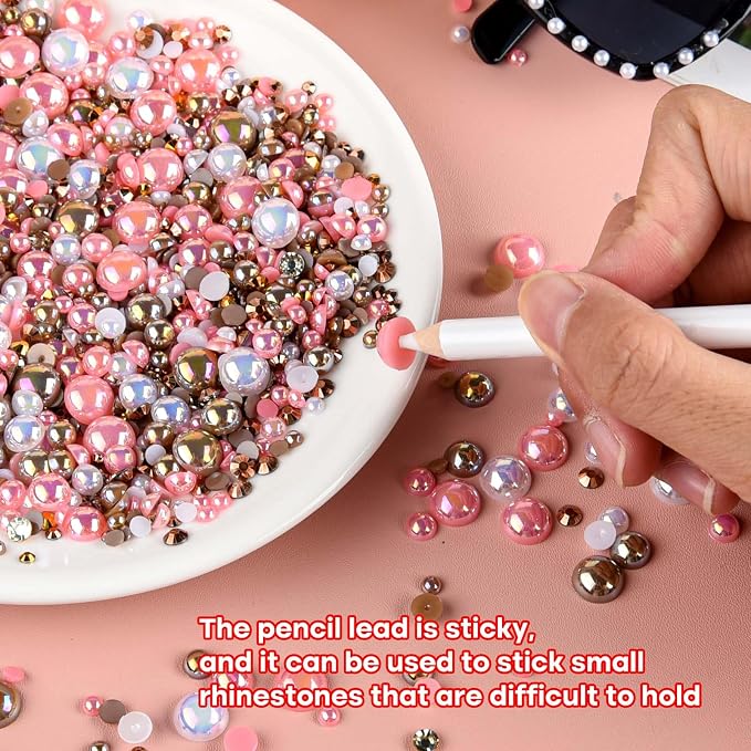 ASTARON 50g Mix Flatback Rhinestones Half Pearls - Image 5