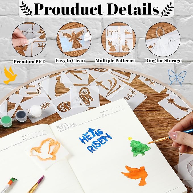 Fainne 100 Pcs 2 Inch Cross Stencils Small Stencils - Image 3