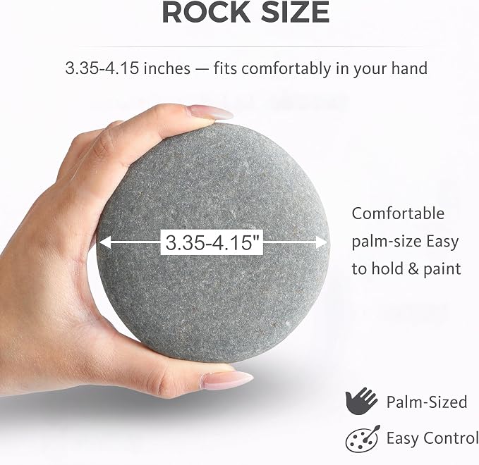 ROCART 12 PCS Large 3.35-4.15" Smooth Natural River Rocks - Image 4