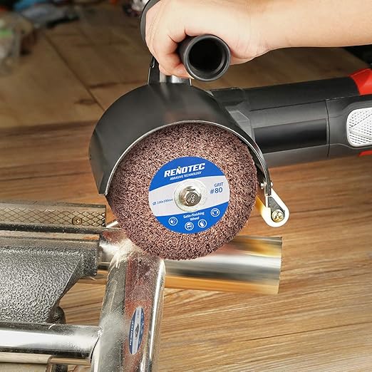 4" Burnishing Wheel 4 Pack, Wire Drawing on Metal, 100x100mm, Coarse Grit 80, Polishing & Satin Finishing