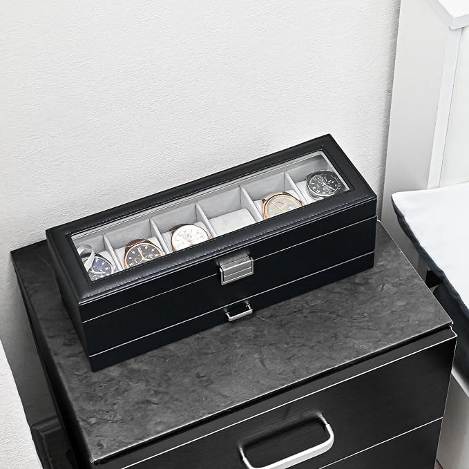 ProCase Watch Box, 6 Slot Watches Display Case - Image 7
