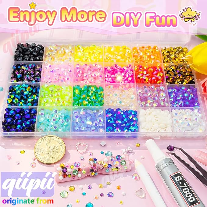 qiipii 24 Color 6mm Jelly Resin Rhinestones - Image 4
