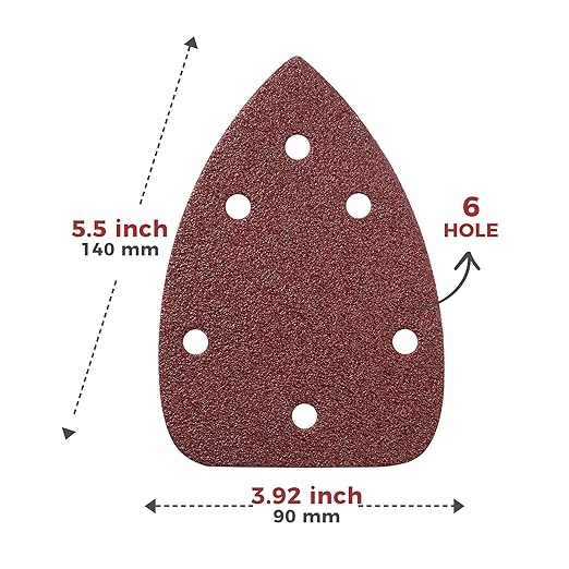 S SATC 36 PCS Mouse Sander Sandpaper 6 Holes Detail Sander Sandpaper Palm Sander Paper Hook and Loop Mouse Sanding Pads Assorted 60/80/100/120/180/240 Grit