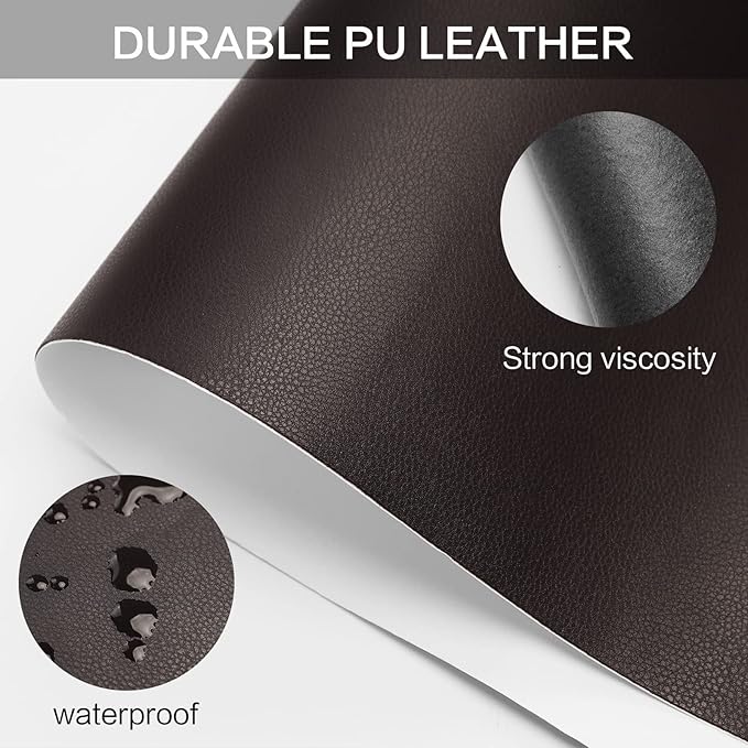 Leather Repair Patch Kit – Self-Adhesive Leather Repair Tape for Furniture, Couch, Sofa, Car Seats – Instant Fix for Scratches, Cracks & Peels. Waterproof, Durable, Easy to Use(3.9X79 inch,Dark Brown)
