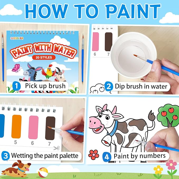 SOCOLER Paint with Water Coloring Books - Image 3