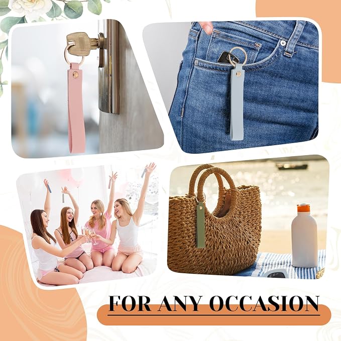 Wavyknot 100 Pcs PU Leather Keychain Blanks Bulk Laser Engraving Blanks - Image 7
