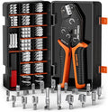 SOMELINE Wire Terminal Connector Crimping Tool Kit,3.9mm 4.8mm 6.3mm 18-10 AWG Crimper, Non-Insulated Copper Connector for Use on Connectors, Male Female Spade and Ring Terminal
