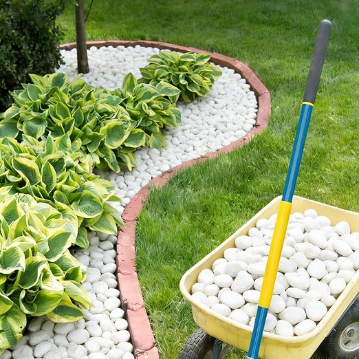 10 lb Natural Polished White Pebbles, 1-2 Inch Decorative White Rocks - Image 5