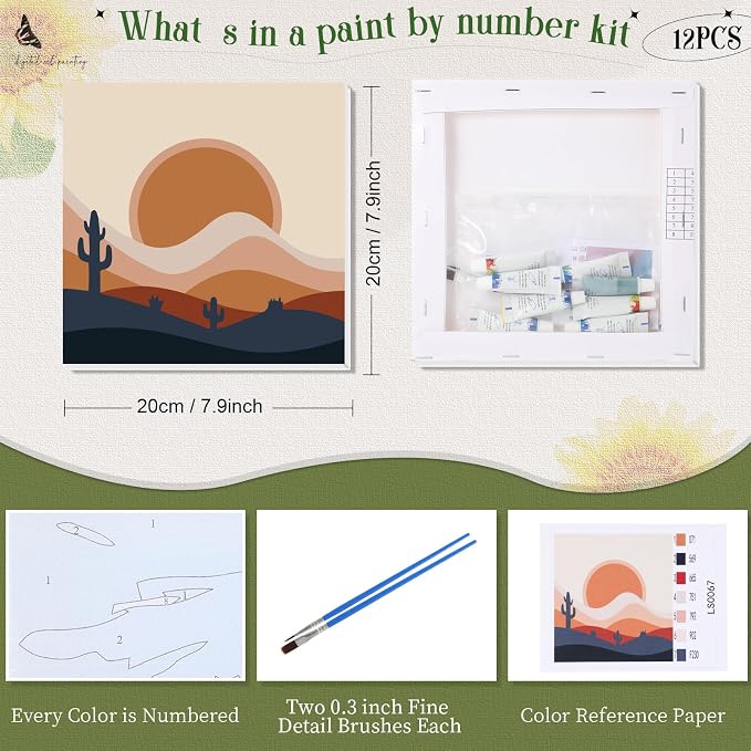 Nezyo 12 Sets Paint by Numbers Kit - Image 2