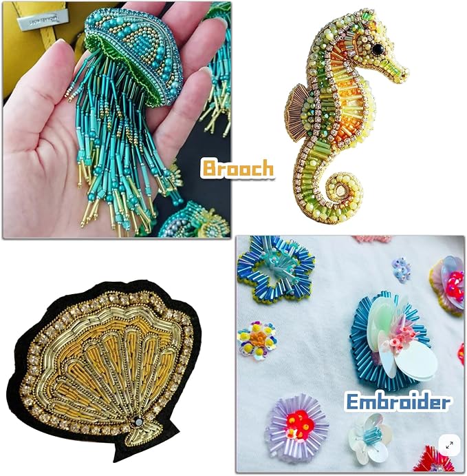 EuTengHao 9600Pcs Tube Beads Kit 7mm Glass Bugle Seed Beads - Image 5