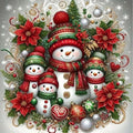 Eiazuiks Christmas Stamping Cross Stitch Kit, Snowman Christmas Counting Cross by Eiazuiks