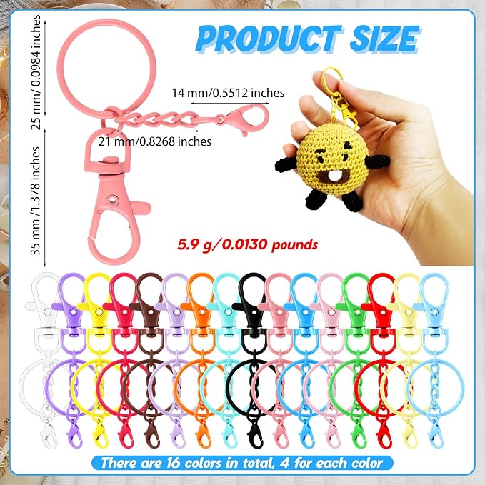 64 Pcs Colorful Swivel Snap Hook - Image 3