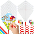 Mototo 12 Pack DIY Blank Kite Bulk White Beach Kite Making Kit Decorating by MOTOTO