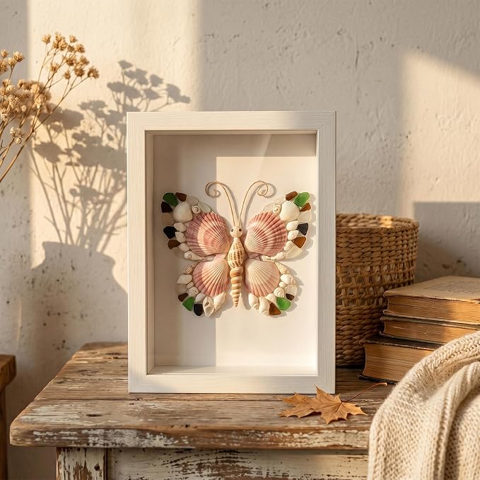 2Pack 5x7 Shadow Box Frame w. Mini Crochet Flower Bouquet, Small Shadow Box - Image 3