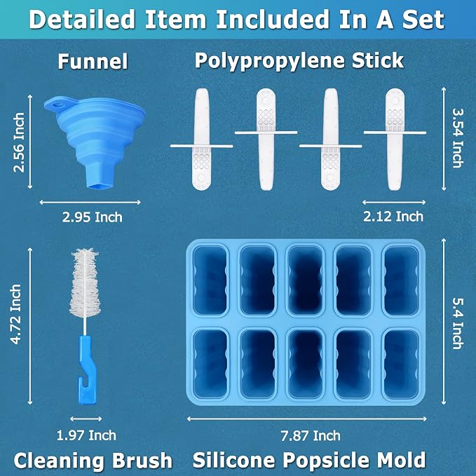 Silicone Popsicle Molds 10-cavity, DIY Ice Pop Mold - Image 6