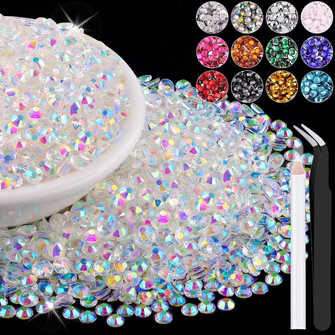 6000PCS 4mm Resin Jelly Rhinestones in Bulk, Bedazzling Flatback Crystals by BELLEBOOST