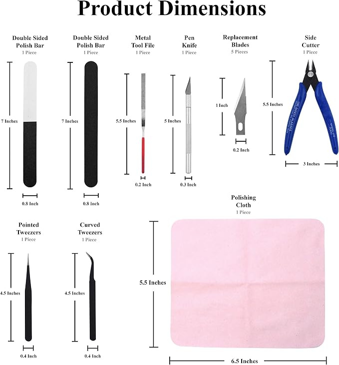 Mandala Crafts 13 PCS Plastic Model Tools Sets - Image 2