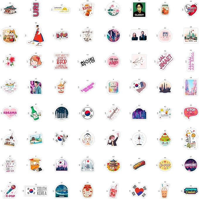 100Pcs South Korea Stickers for Luggage, Water Bottle - Image 4