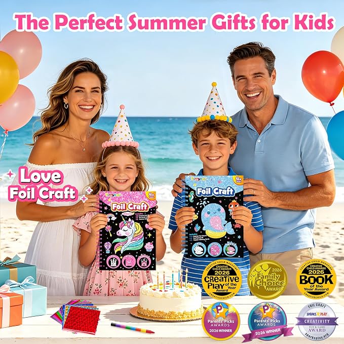 FUNNYB&G Foil Art Craft Kit for Girls 4-10 Years Old: Mess-Free & No-Glue - Image 7