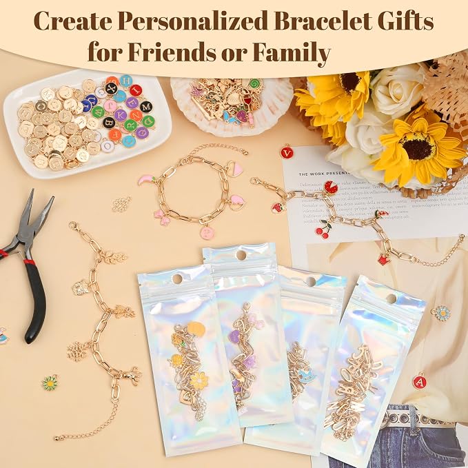 Jupwalz 478 Pcs Gold Charm Bracelet Making Kit - Image 6