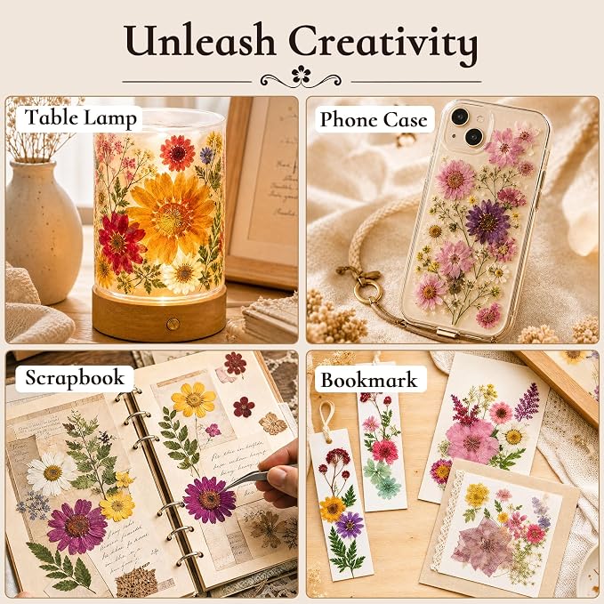 80Pcs Dried Pressed Flowers for Resin, Real Natural Flowers & Leaves Set - Image 7