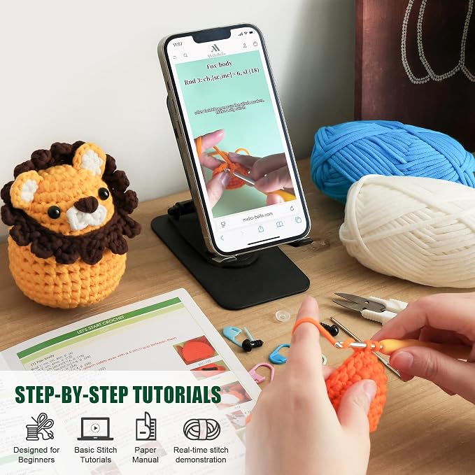 Crochet Kit for Beginners Kids- 4 Styles Crochet Animal Kit - Image 3