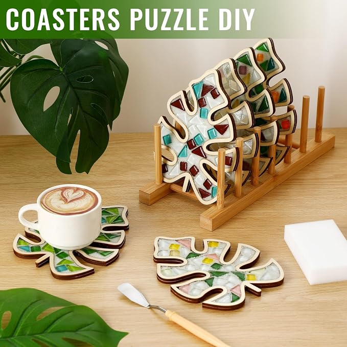 Honeydak 6 Sets DIY Leaves Glass Mosaic Tiles - Image 4
