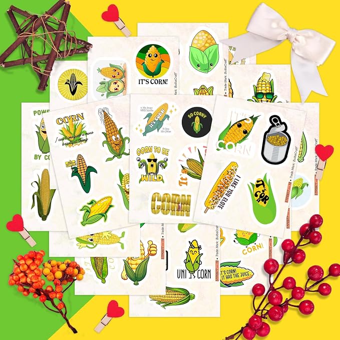 BulbaCraft Corn Stickers for Water Bottle and Laptop - Image 5