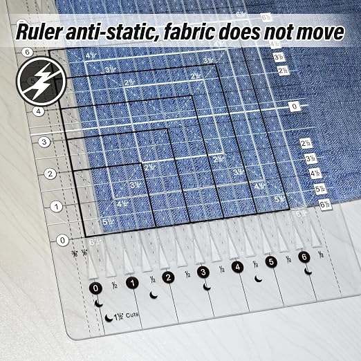 Quilting Ruler, 8.5 * 12.5", Slotted Patchwork Ruler & Template, Non-Slip Grip - Image 3