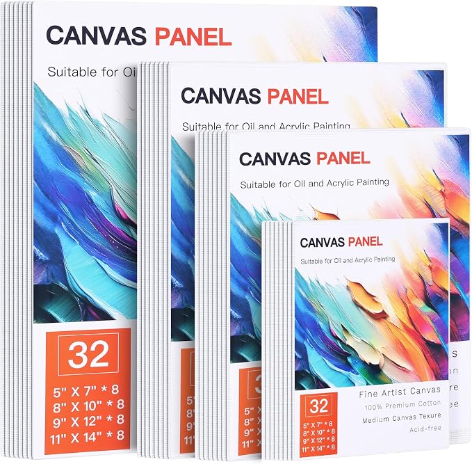 FIXWAL Canvas Boards for Painting 32 Pack, by Fixwal