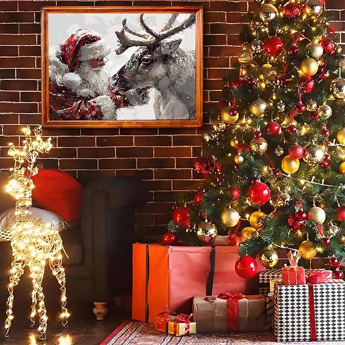 AREOPNMG Christmas Santa Claus Paint by Numbers Kit - Image 4