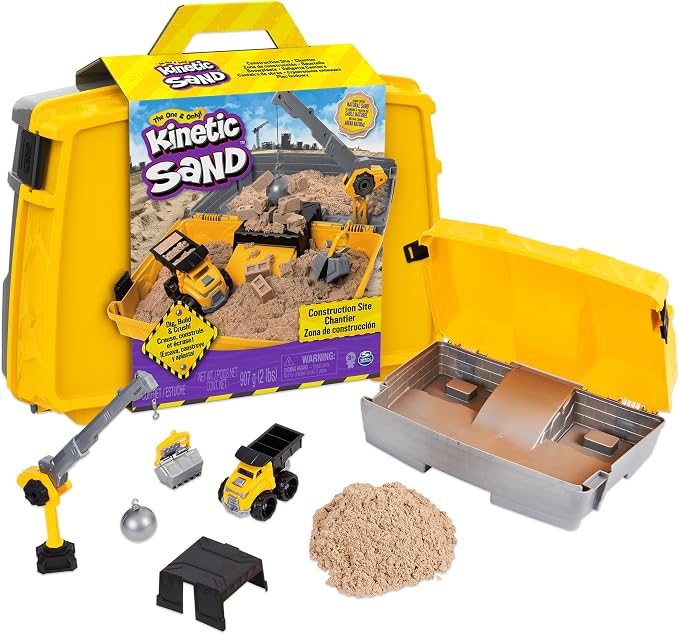 Kinetic Sand Construction Site, Moldable Play Sand Sensory Toys, Ages 3+ by Unknown