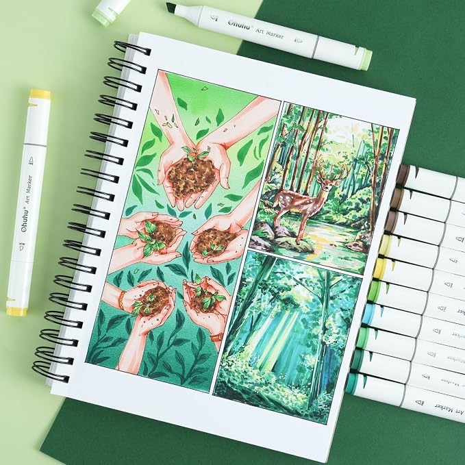 Ohuhu Double-Sided Marker Pad Art Sketchbook Bleedproof - Image 9