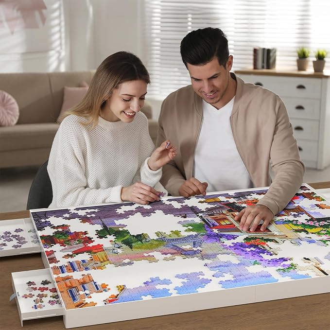 1500 Pieces Puzzle Board with Drawers and Cover - Image 4