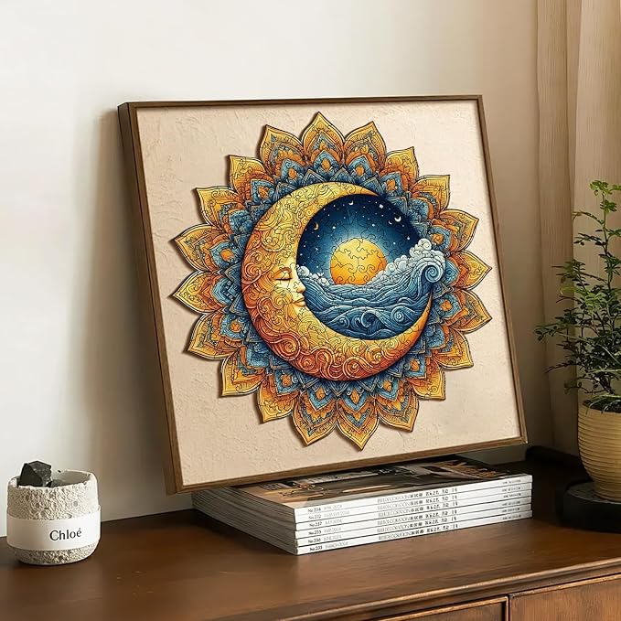 200 Pieces Sun and Moon Wooden Puzzles - Image 2